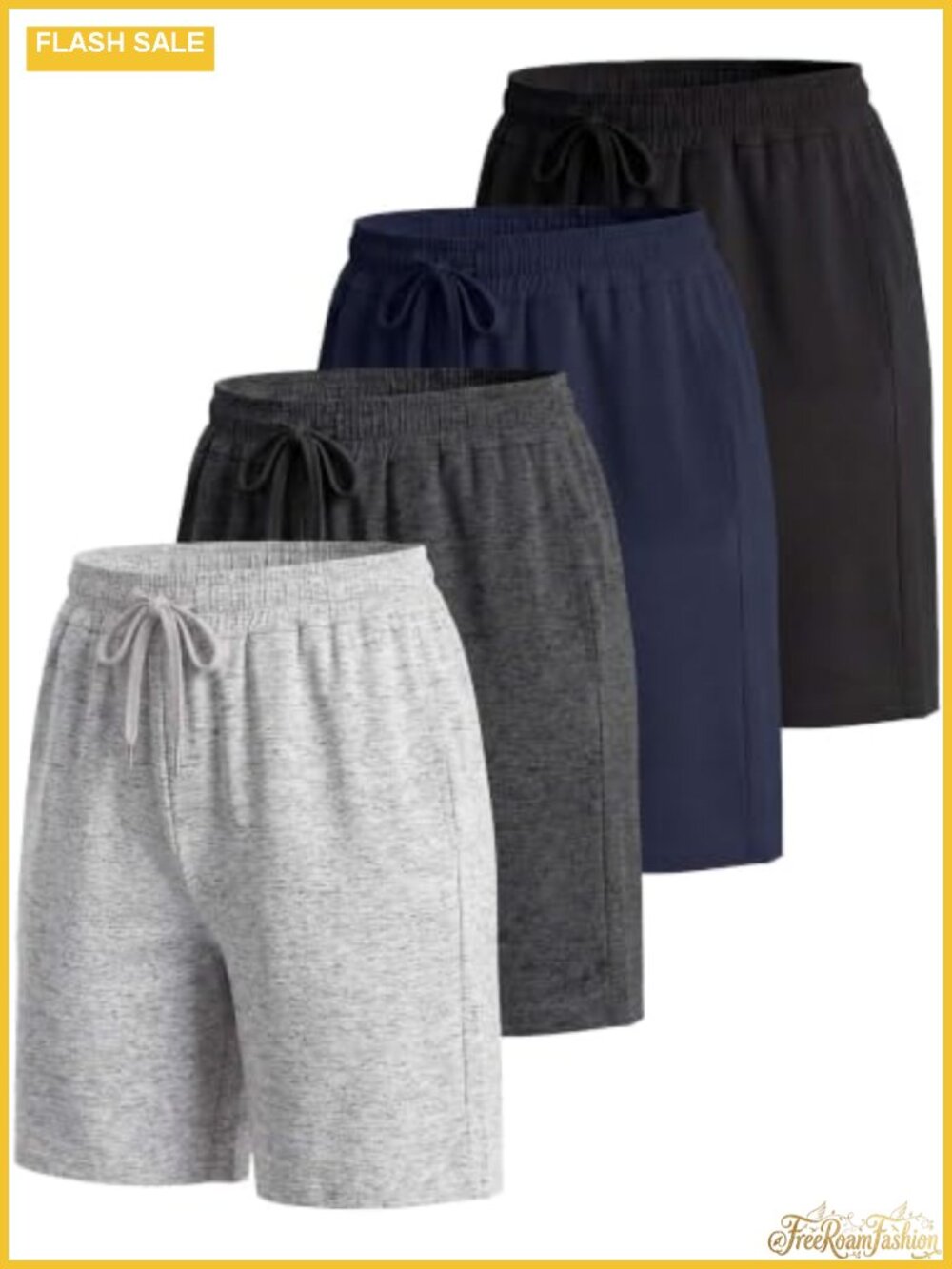 4 Pack Women's Bermuda Shorts 7" Knee Length Athletic Yoga Lounge Pockets